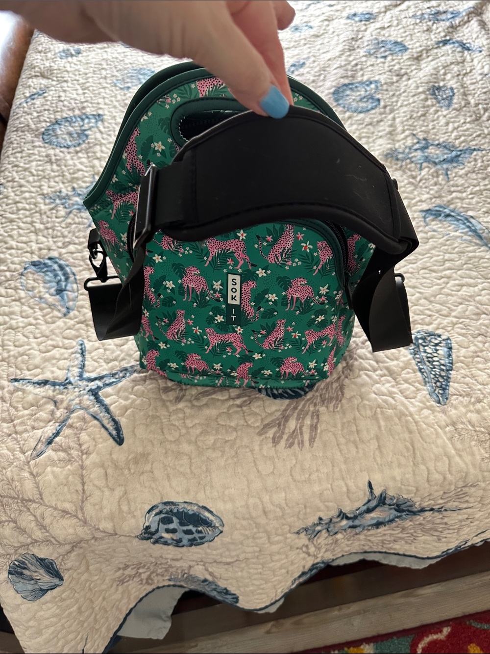 SoKIt Green Tote Bag with Pink Leopard Print - Picture 5 of 5